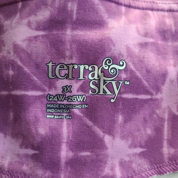 Terra & Sky Women’s Plus Biker Shorts 9" Inseam Shibori Violet Pink Size 3X - Picture 5 of 7